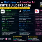 v0.dev vs Bolt.new vs Lovable AI Website Builders 2026