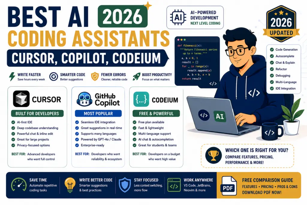 Best AI Coding Assistants 2026: Cursor, Copilot, Codeium