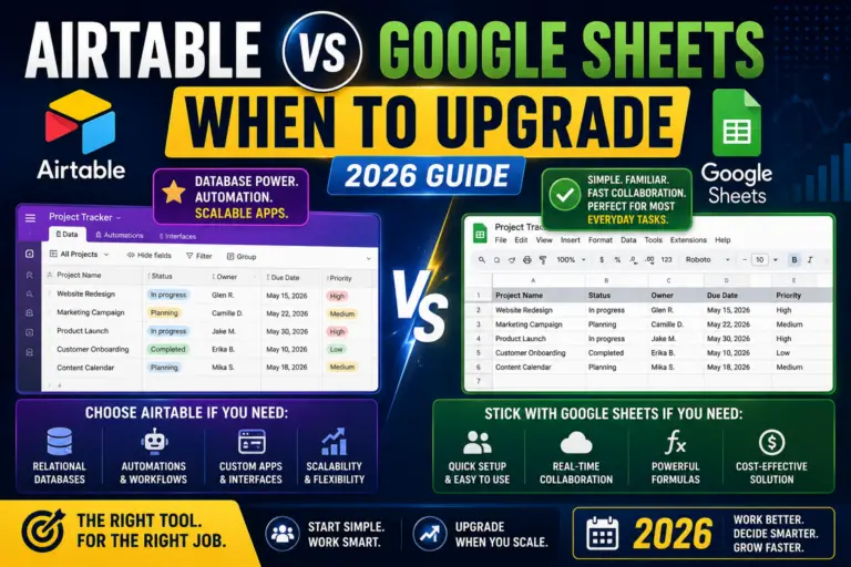Airtable vs Google Sheets: When to Upgrade (2026)