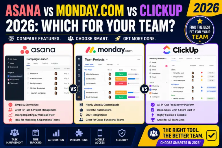 Asana vs monday.com vs ClickUp 2026: Which for Your Team