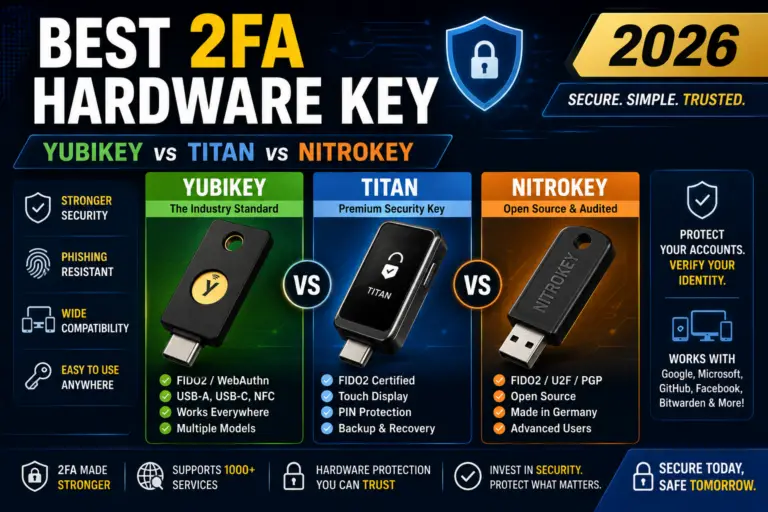 Best 2FA Hardware Key 2026: YubiKey vs Titan vs Nitrokey