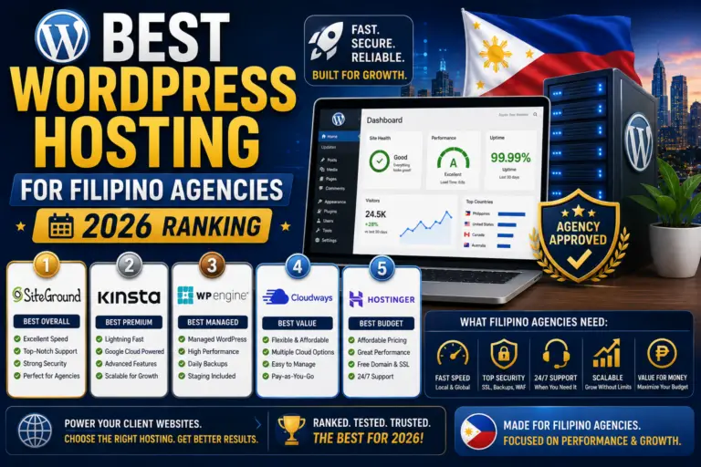 Best WordPress Hosting for Filipino Agencies (2026 Ranking)