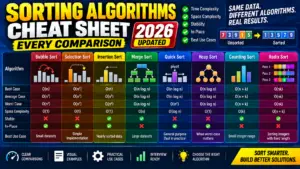 Sorting Algorithms Cheat Sheet 2026 (Every Comparison)