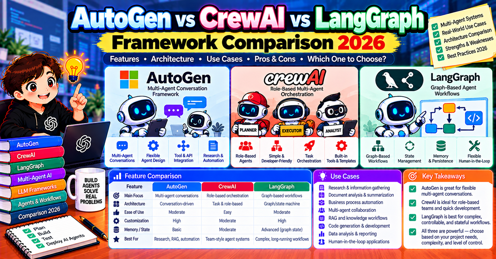 AutoGen vs CrewAI vs LangGraph: Compared