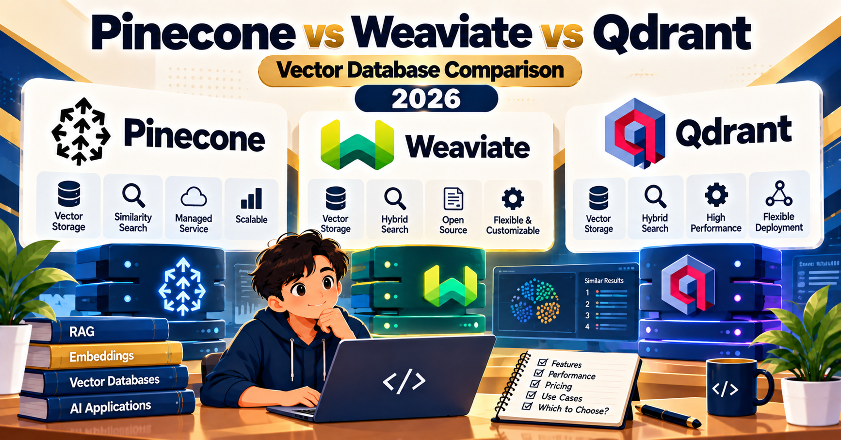 Pinecone vs Weaviate vs Qdrant: Vector Database Comparison 2026